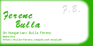 ferenc bulla business card